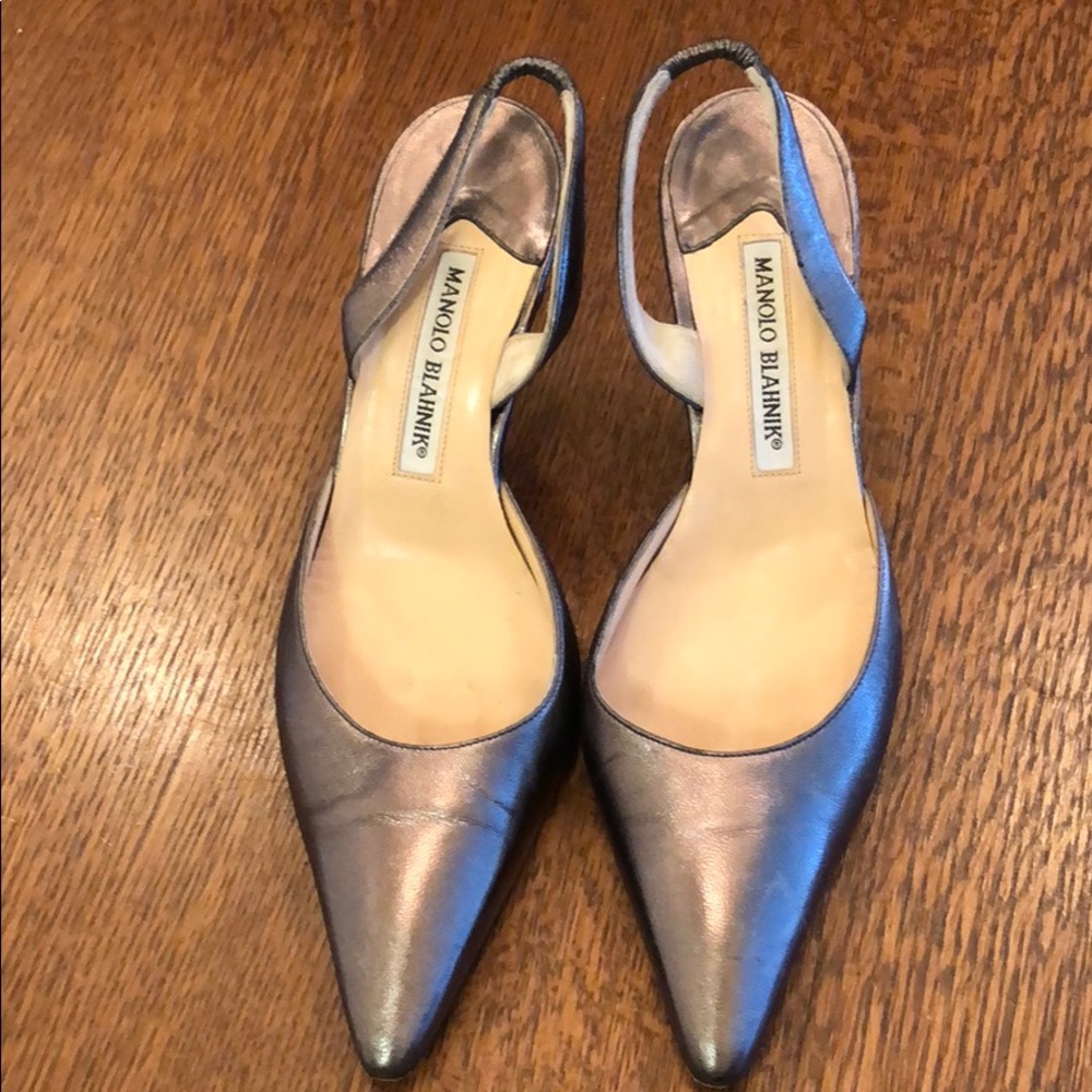Manolo Blahnik metallic shoes